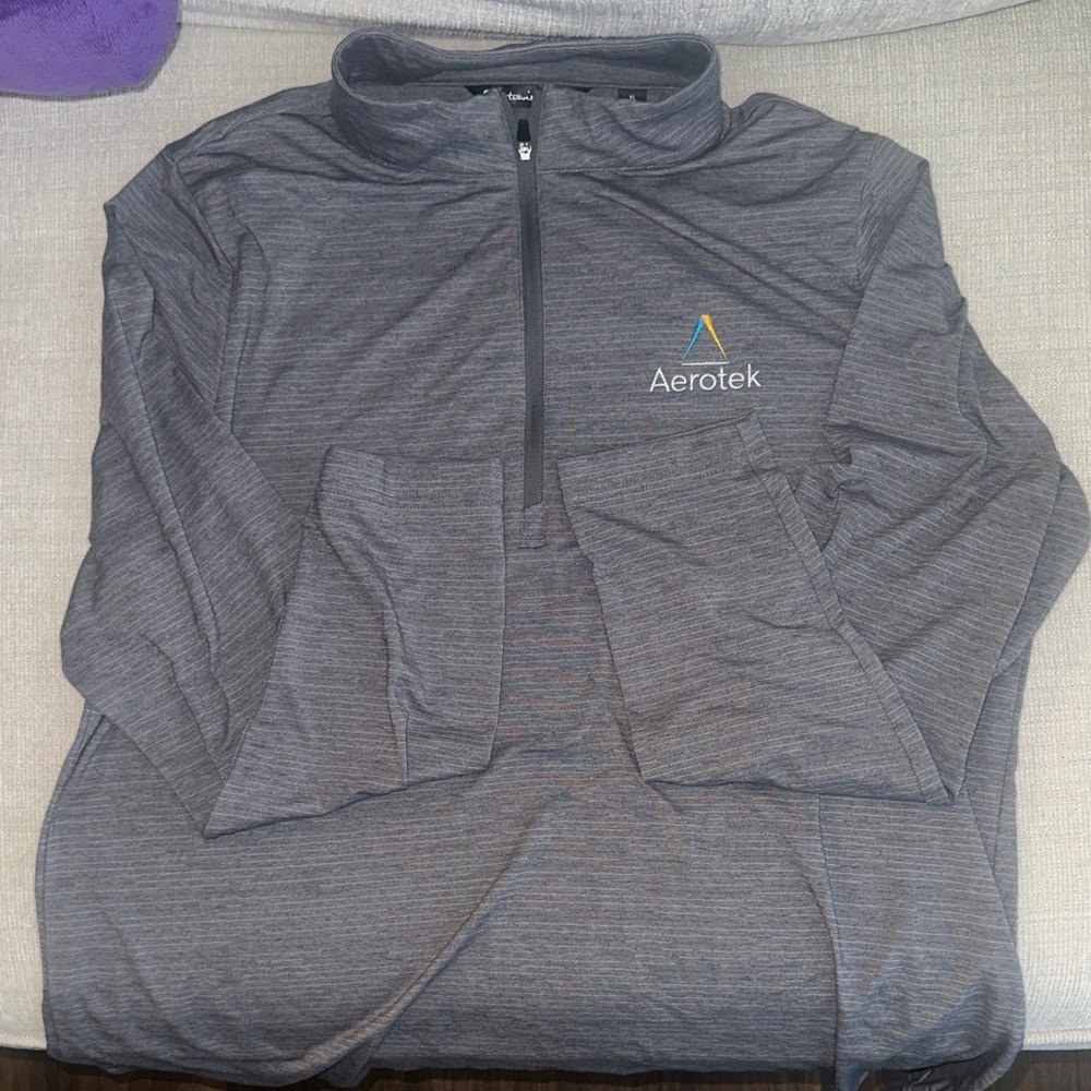 Travis Mathew Gray Quarter-Zip Pullover with Aerotek Logo